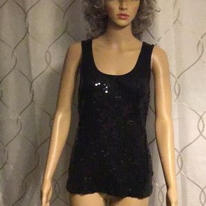 100% cotton black shimmer tank top